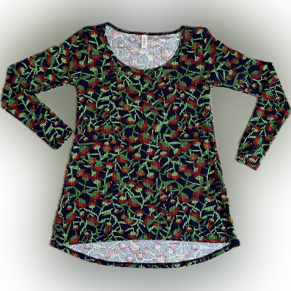 LuLaRo Floral Patterned Long Sleeve Lynnae top